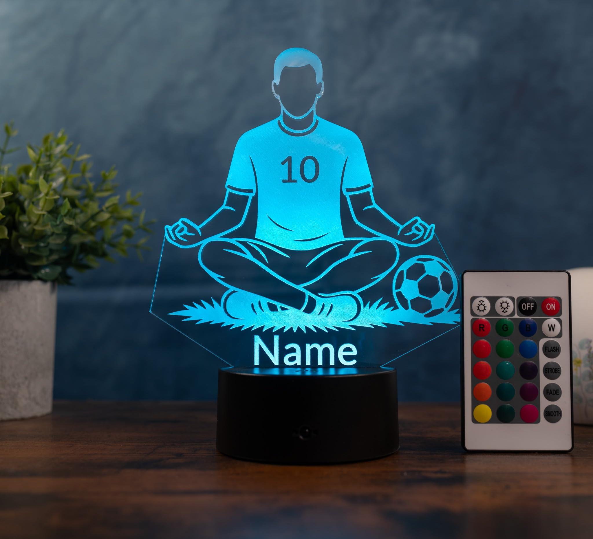 Lampada da calcio personalizzata, luce notturna a LED con nome e numero di maglia, regalo per la cameretta dei bambini, yoga, per ragazzi e appassionati di calcio