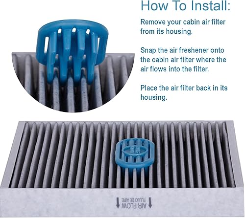 Miniatura 8 de Pureflow Ambientador con filtro de cabina con eliminador de olores, se adapta a la mayoría de filtros de aire de cabina de automóviles, camiones y