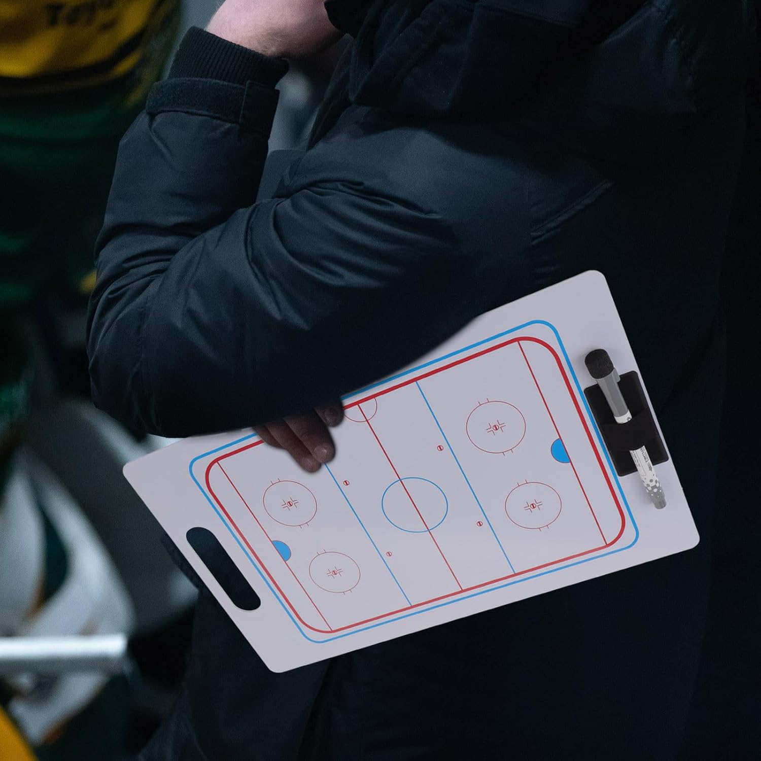 Toyvian Adjustable Lightweight PVC Hockey Coaching Board for Ice Hockey and Basketball Training the Field or Court, Magnetic Dry Erase Planning Board for Creative Coaches