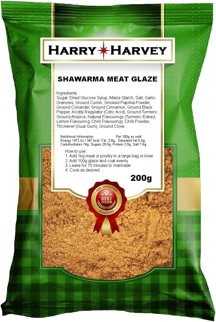 Harry Harvey Shawarma Meat Glaze 200g | Street Food Style Shawarma Seasoning & Marinade Glaze for Chicken, Beef, Lamb & BBQ | Authentic Middle Eastern Flavour