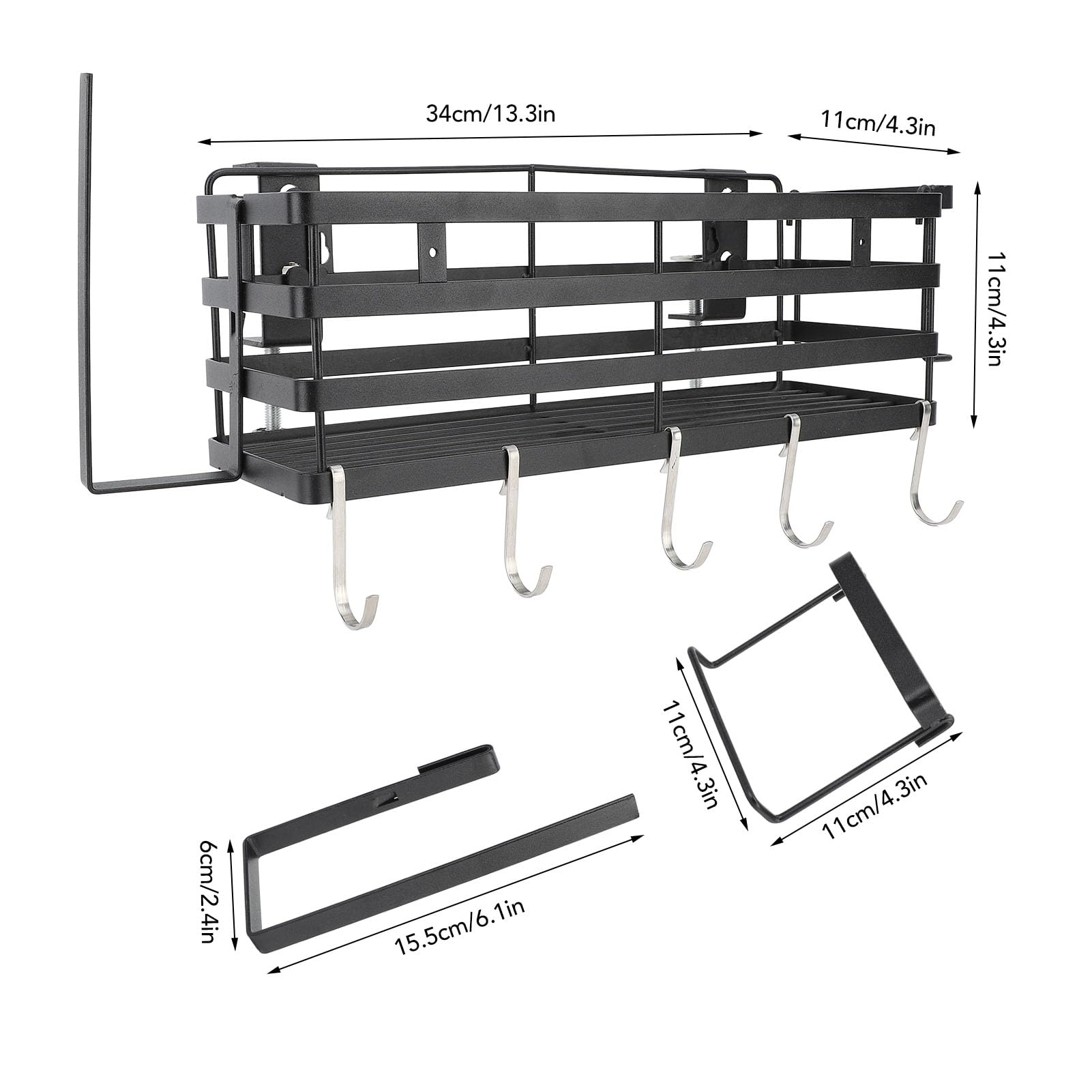 Organizzatore per piastre, Piastra portatile per campeggio all'aperto, Portaoggetti per accessori per barbecue con portautensili magnetico, portacoltelli e portasciugamani di