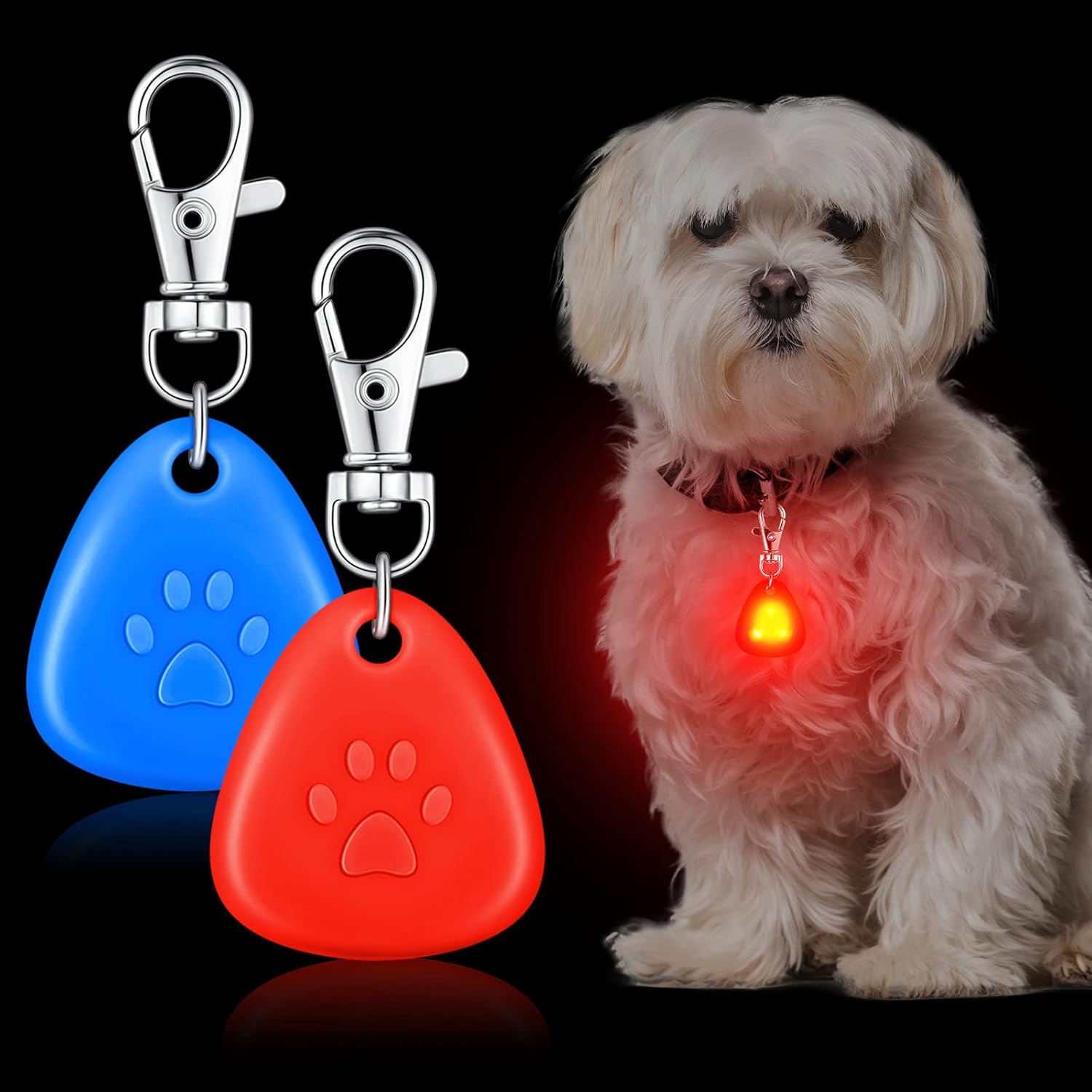 2 Pcs LED Dog Collar Light Waterproof Silicone Light up