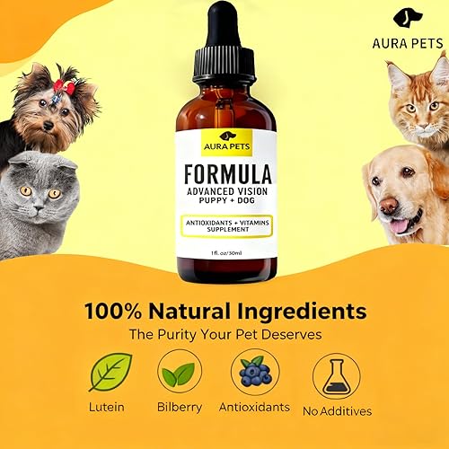 Miniatura 3 de Aura Pets Fórmula de visión avanzada para perros, fórmula de visión AuraPets, con luteína, zeaxantina, astaxantina, apoya la visión y reduce la