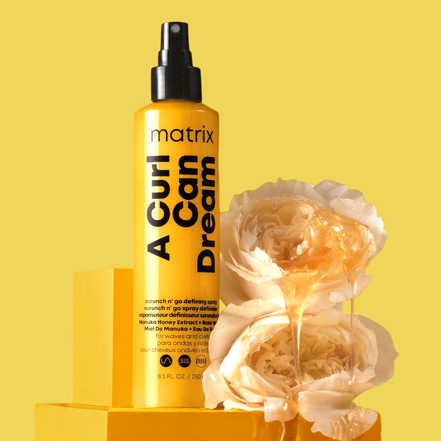 Matrix A Curl Can Dream Scrunch N' Go Defining Spray For Wavy and Curly Hair - Frizz Control and Heat Protection Hair Spray, With Manuka Honey Extract - Image 6