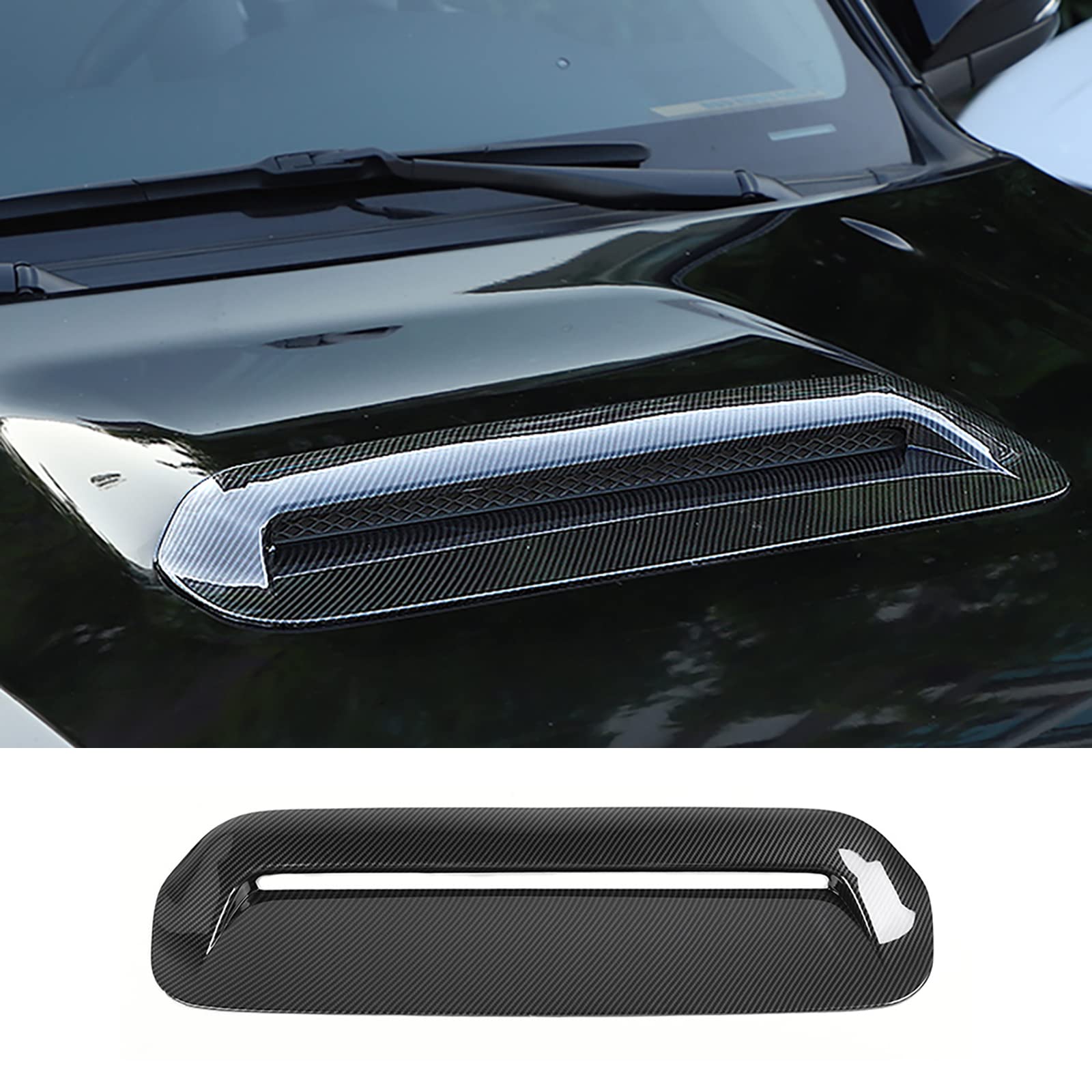KELEIMAI Car Accessories Fit for Toyota 4Runner TRD 2010-2022 Hood Air Conditioner Vent Trim Cover (Carbon Fiber Style) ABS 1 PC