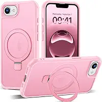 Capa compatível com iPhone 2025 com suporte magnético invisível O-Ring Capa translúcida de grau militar para iPhone 2025 de 6,1 polegadas [Compatível com MagSafe] [Ótima sensação de aderência],