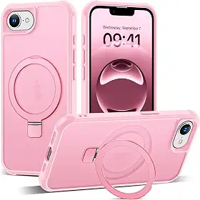 Capa compatível com iPhone 2025 com suporte magnético invisível O-Ring Capa translúcida de grau militar para iPhone 2025 de 6,1 polegadas [Compatível com MagSafe] [Ótima sensação de aderência],