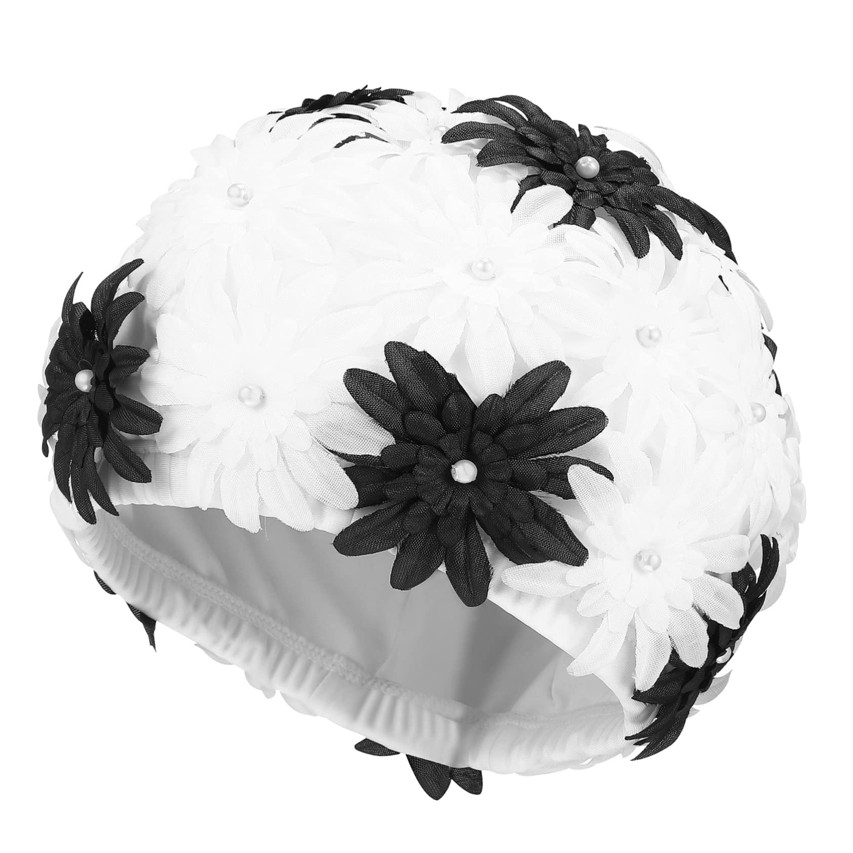 LIOOBO Gorro de baño con Flor de Exterior Adulto Perlas Gorra de baño balones Futbol Gorro de Ducha Gorras de natación Gorro de baño Dama el Sombrero es de