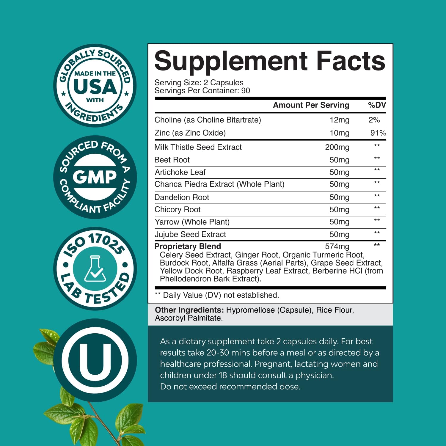 Natures Craft Liver Cleanse Detox & Repair 180 Capsules - Herbal Liver Support Milk Thistle Supplement - Silymarin Milk Thistle Supplements with Dandelion Root, Choline, Beetroot & Artichoke Extract - Image 2