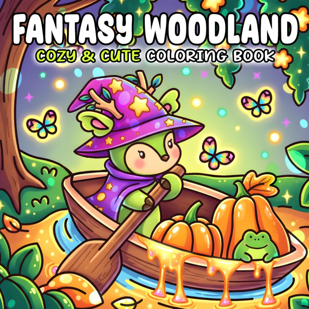 Fantasy Woodland Coloring Book: Cute & Cozy Coloring Pages Featuring Adorable Forest Friends and Magical Moments for Teens Adults Creativity