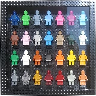 TONG YUAN DA Building block photo framemini character display cabinet Memorabilia Display Case for Figures dustproof desktop wall mounted minifigure display case display Holds Up to 28 Figures(pf28bb)