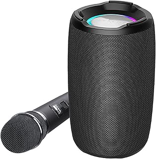 UJULUJ Bluetooth Microphone with Speaker, Karaoke Machine with Portable Speaker, Indoor/Outdoor Mini Lntelligent Sound System with Wireless Mic Set for Wedding, Party, Teaching, Lecture