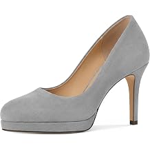 Mettesally Womens Platform Pump Heels Leather Closed Toe Comfy Size 6-11