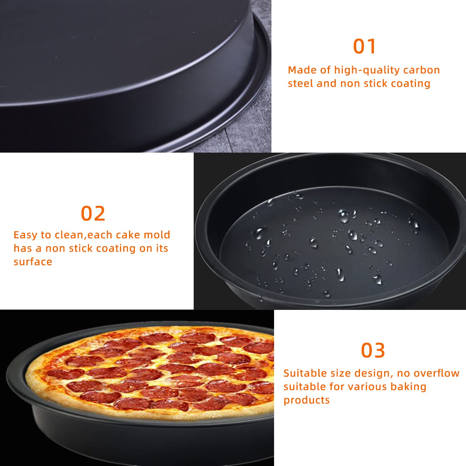 CoCoCherry Confezione Da 2 Teglie Per Pizza Perforate 30,5 Cm - Antiaderenti Con Manici, In Acciaio Al Carbonio Per Crosta Croccante