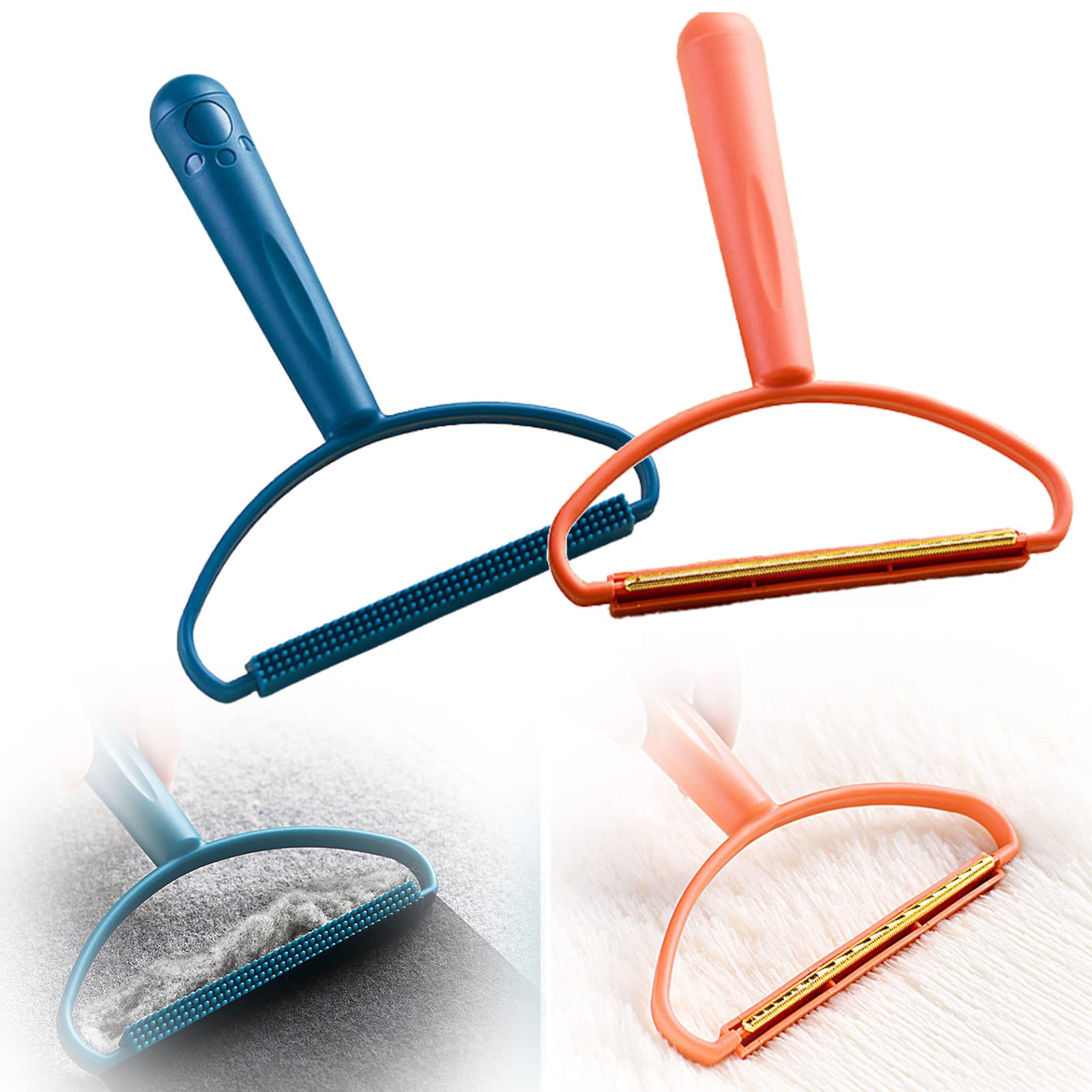 Jksm Light 2 Pieces Lint Remover, Portable Clothes Fabric Shaver Lint Remover Carpet Scraper, Reusable Lint Roller Remover For Removing Pet Hair And Clothes Fuzz, For Pet Blankets, Carpets, Bed Blankets