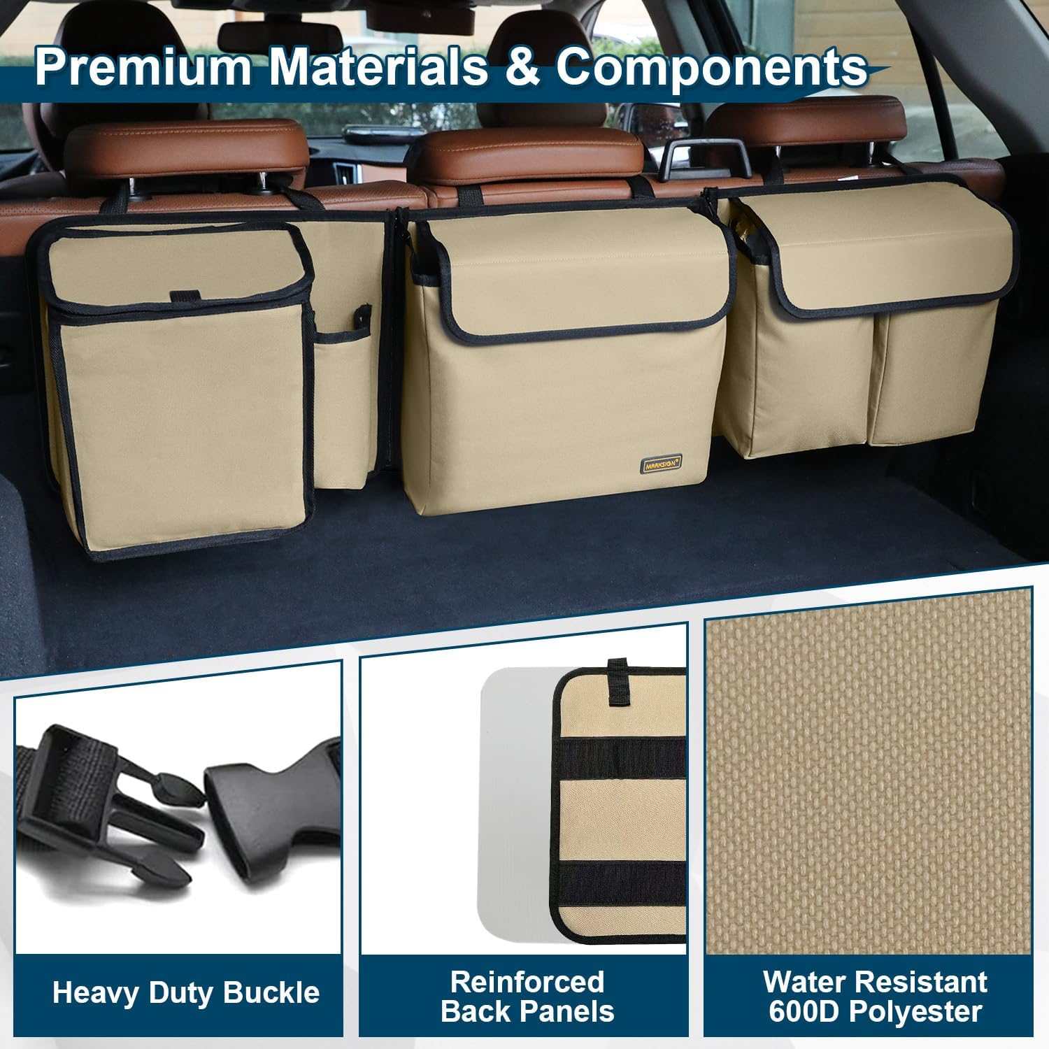 Trunk Organizer, Backseat Hanging with Cooler for SUV & RV