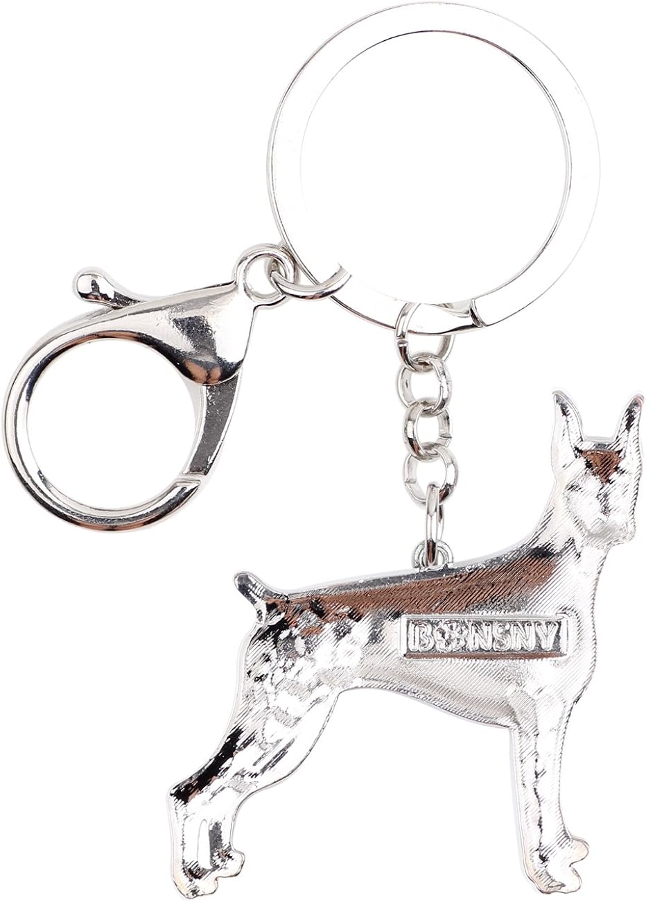 WEVENI Enamel Alloy Doberman Dog Keychain Accessories Jewelry Charms For Women Girls Bag Car Wallet (Brown) - Image 5
