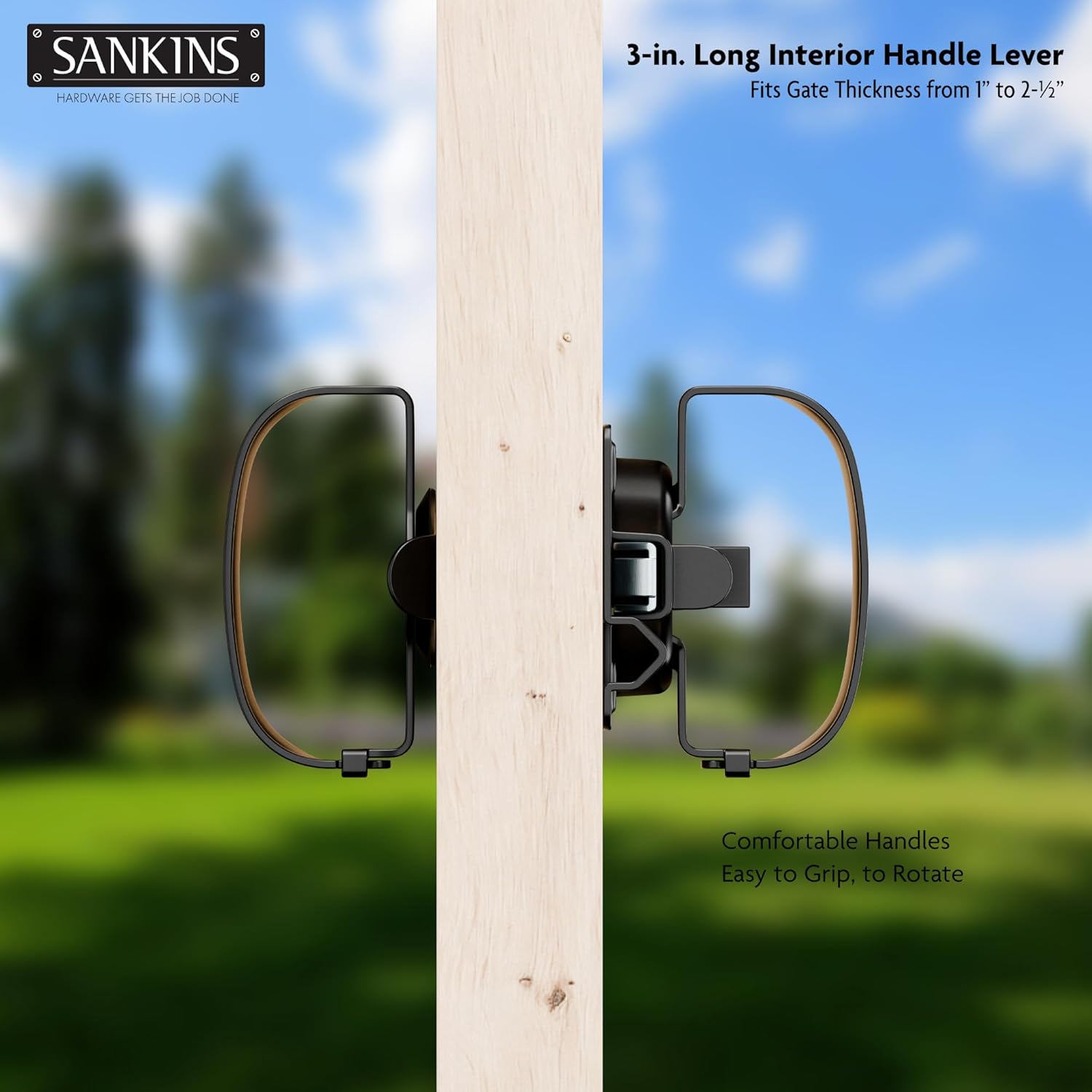Swinging Shed Door Latch, Barn Door Latch for Interior & Exterior, Heavy Duty Gate Door Latch Shed Door Handle, Double Sided Gate Latch for Wooden Fence, Shed Door, Vinyl, Metal Gates