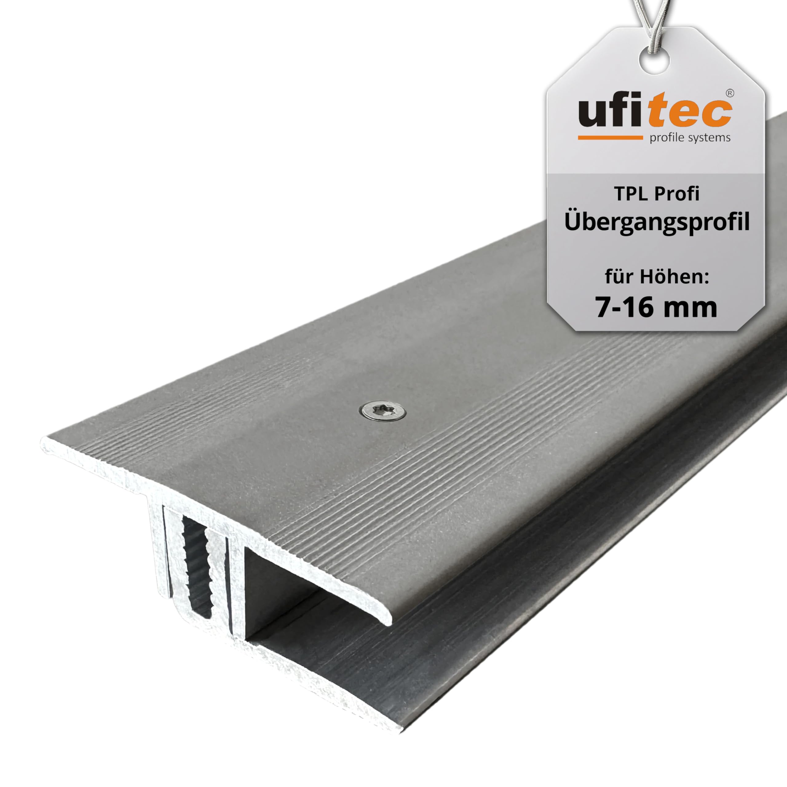 ufitec system profilowy do parkietów i podłóg laminowanych – do wykładzin o wysokości 7-16 mm – dostępny w wielu kolorach (profil przejściowy 270 cm długości | 33 mm szerokości, jasny brąz)
