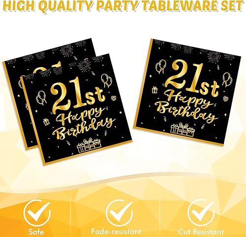 Miniatura 9 de Decoraciones de cumpleaños número 50 para hombres y mujeres, 20 platos de postre y 20 servilletas para 50 cumpleaños, 50 aniversario, 20 invitados