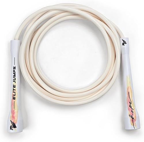 Elite Jumps Adjustable Jump Rope  6mm PVC Training Rope for Fitness & Cardio  IndoorOutdoor Skipping Rope with Unbreakable Handles, Non-Kinking Cord