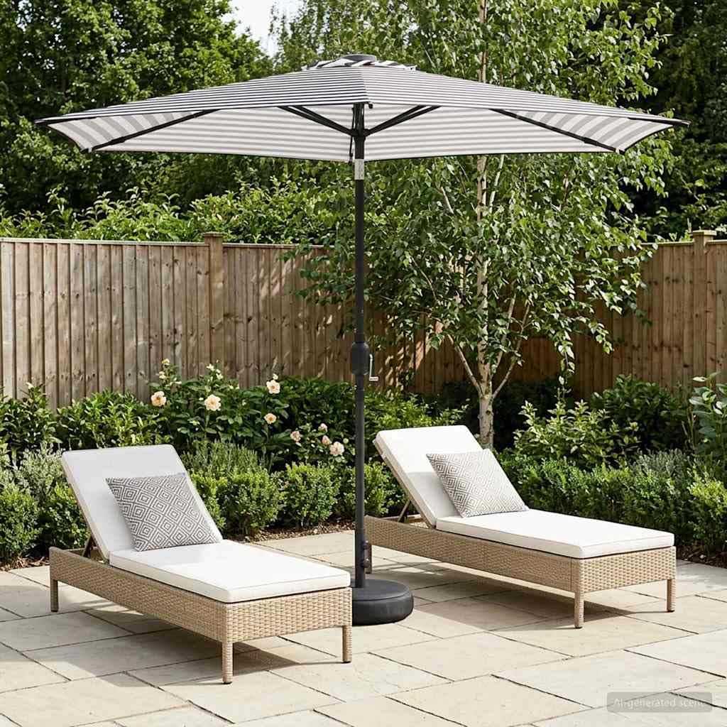 vidaXL Parasol ogrodowy z oświetleniem LED i podstawą 270 x 270 cm