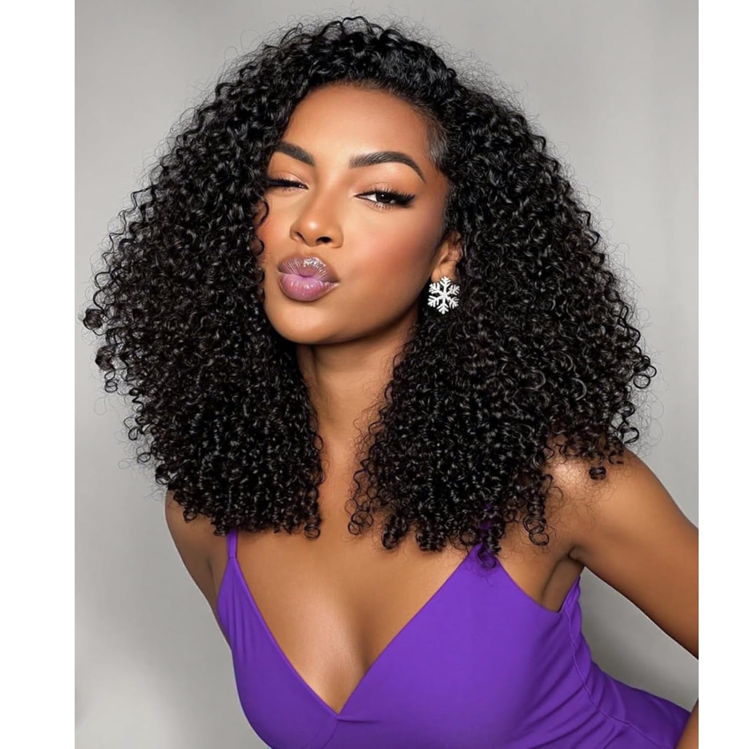 Half Wig Human Hair 20 Inch Water Wave Half Wig 3 in 1 Glueless Wigs 200 Density Wear and Go Wigs Seamless Flip Over with Drawstring Beginner Friendly Curly Wig Headband Wig for Women