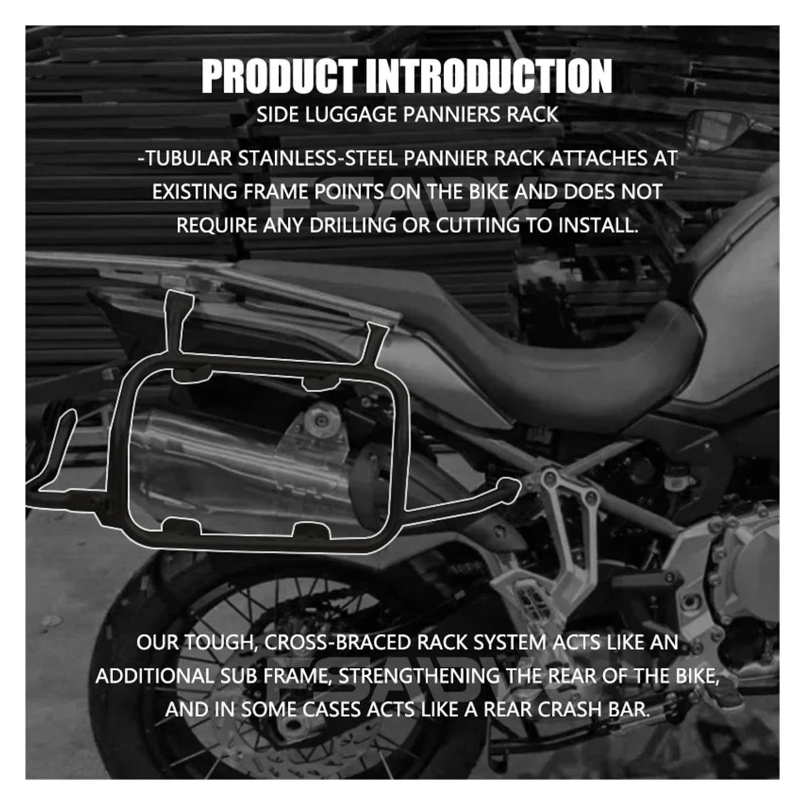 Portaequipajes Motocicleta para VOGE para Valico 900DSX DS900X DSX900 para DSX 900 900X Accesorios Motocicleta Soporte Alforjas Laterales Soporte Equipaje(Black)