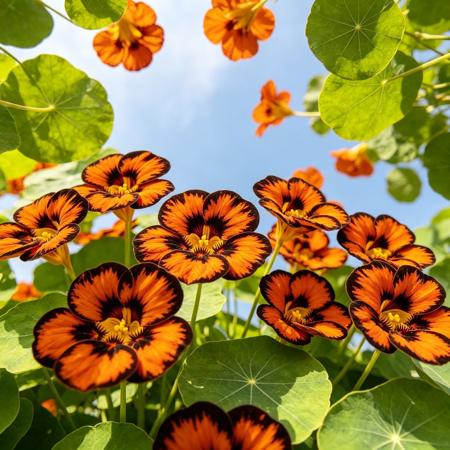 Rare Nasturtium Seeds (Indian cress,Tropaeolum majus)-Hardy Perennial,Strong Plants that Grow Well,Suitable for Garden Plants, Landscape Design, Indoor and Outdoor Potted Plants.-450pcs-classic I