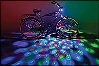 Brightz CruzinBrightz Disco LED Bike Lights - Tri-Color Blinking Swirling Patterns for Safe Night Riding, Festivals & Burning Man