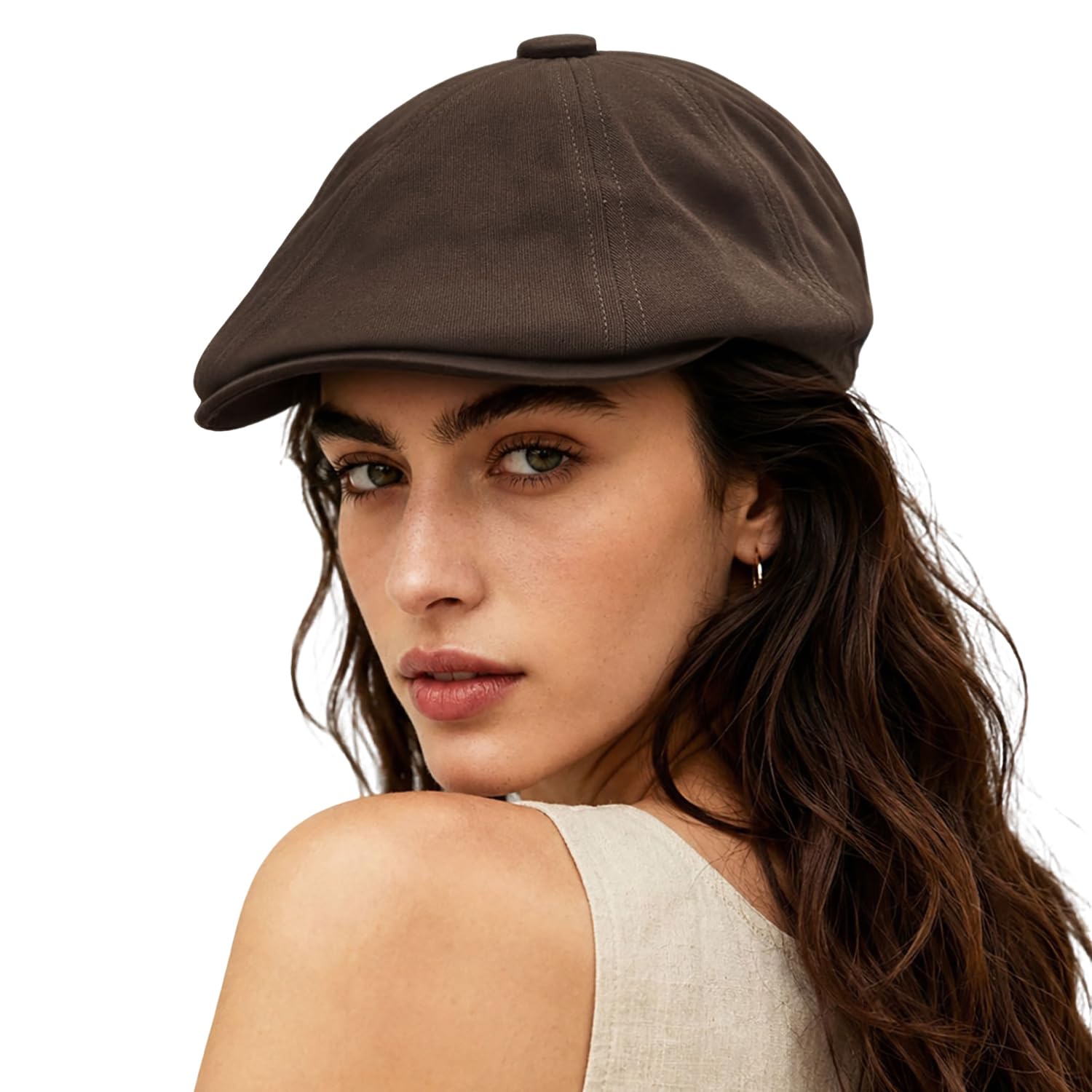 CLAPE Schiebermütze Baumwolle Unisex Flat Cap Vintage 8 Panel Newsboy Cap Baskenmütze Outdoor Reisen
