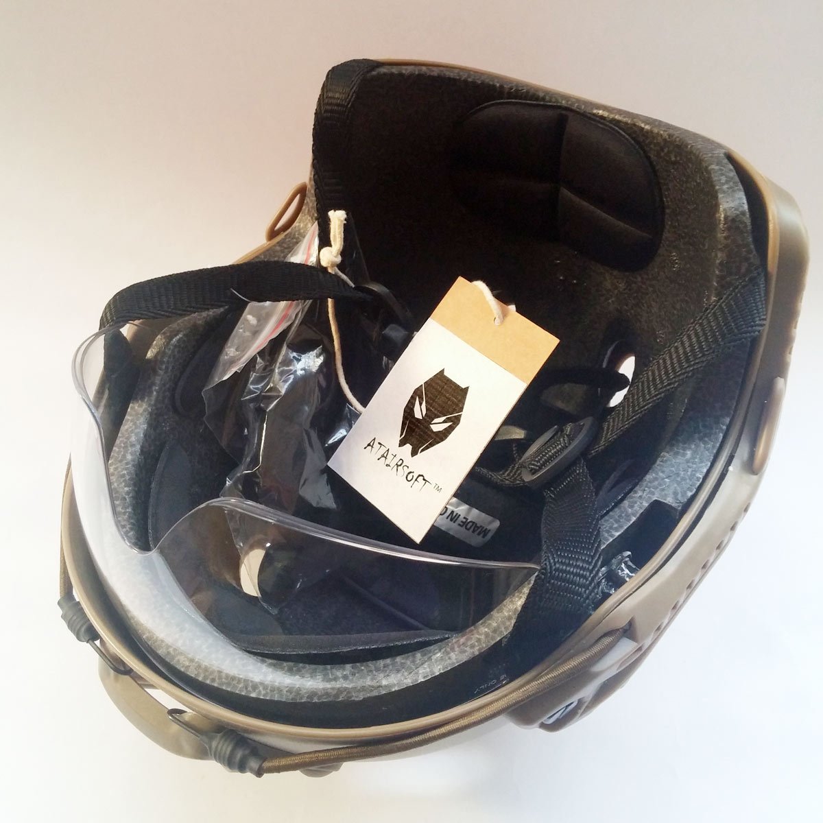 ATAIRSOFT Casque de combat de type SWAT de style militaire de l'armée avec lunettes de protection pour tir de combat rapproché, airsoft et paintball Noir
