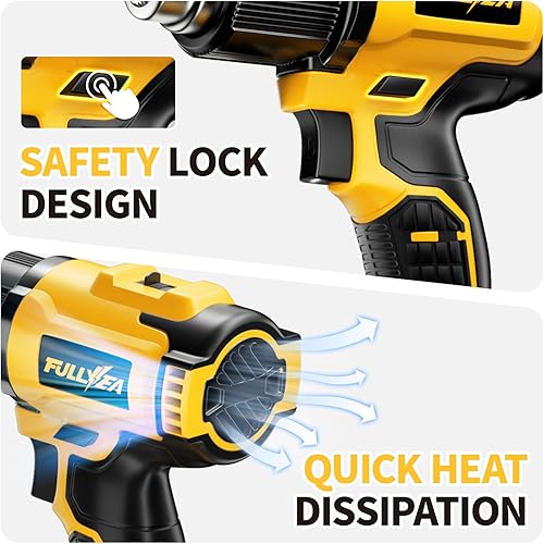 Miniatura 6 de Pistola de calor inalámbrica, kit de pistola de calentamiento rápido de 572.0 F-1,022.0 F, 2 ajustes de temperatura, pistola de aire caliente con 2