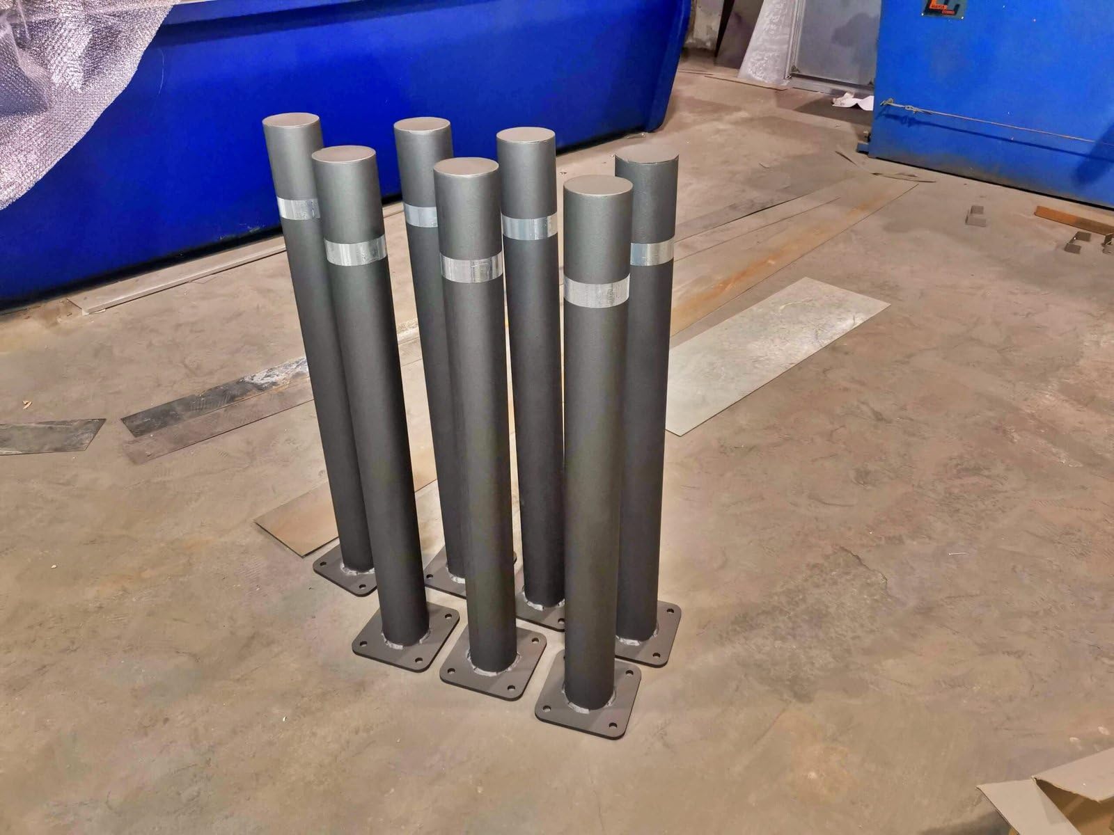 Bolardo Barcelona Eco de acero fija anillo galvanizado