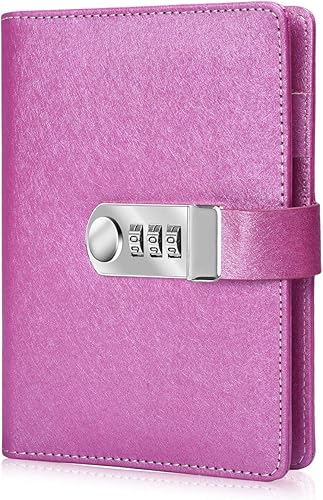 ARRLSDB Diario de contraseña con cerradura, de piel sintética, con cerradura de combinación (diario de bloqueo de combinación), diario de cuero