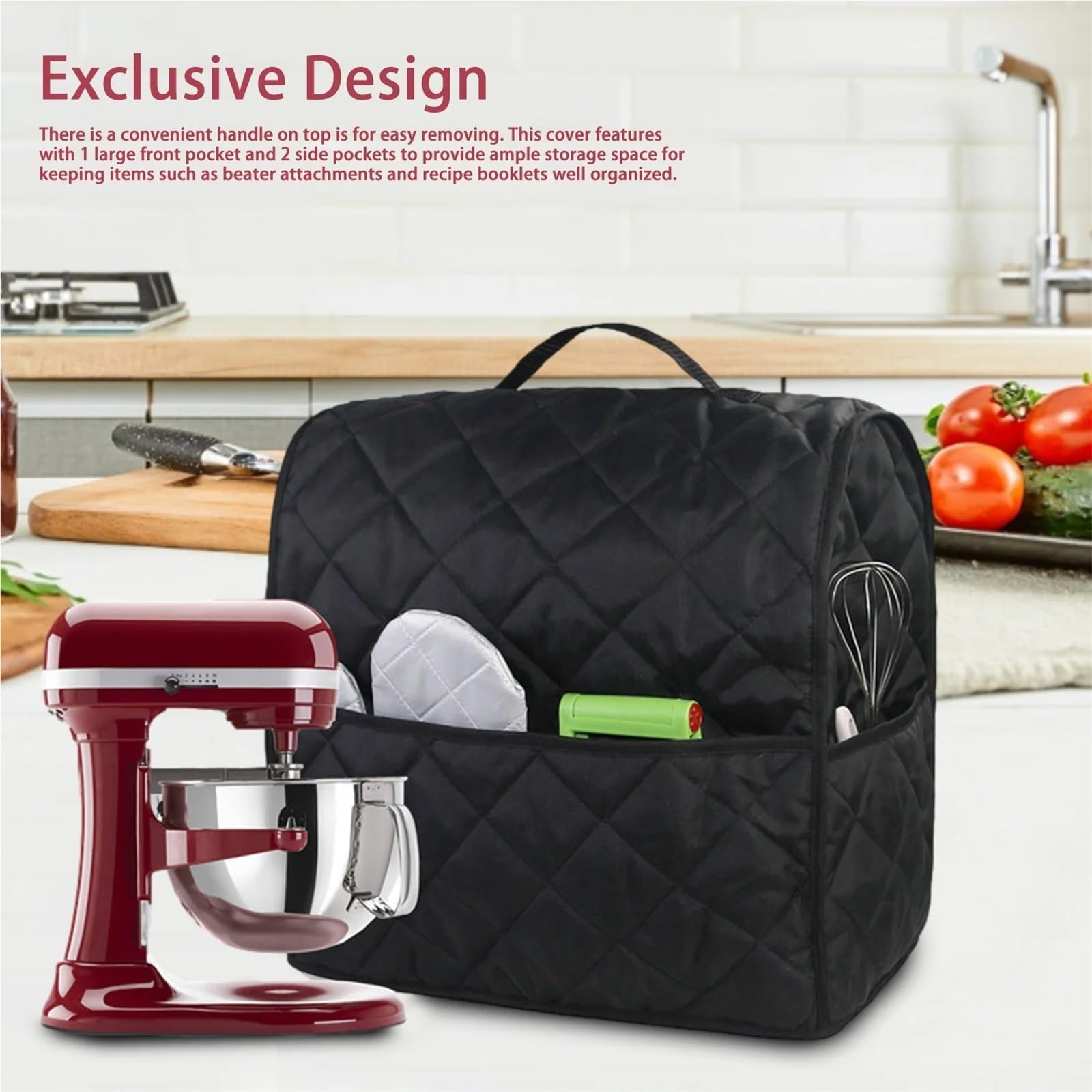 Abdeckung FüR Mixer Hause Stand Mixer Staub Abdeckung Schutzhülle Küche Gadget Wasserdichte Lagerung Tasche for Organizer(Red)