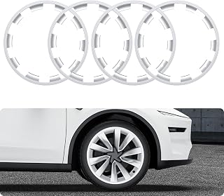 BASENOR 2026 2025 Tesla Model Y 20 Inch Wheel Rim Protector, Silver Scratch Guard Hubcap Curb Rash Cover, Tire Trim Protection for Model Y Juniper Accessories (Standard/Premium/Performance)