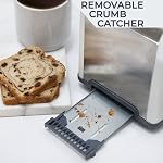 Rae Dunn Grille-pain, acier inoxydable 2 Grille-pain carré, large fente avec 5 Niveaux de brunissement, avec des options Bagel, Defrost et Annuler (Cream)