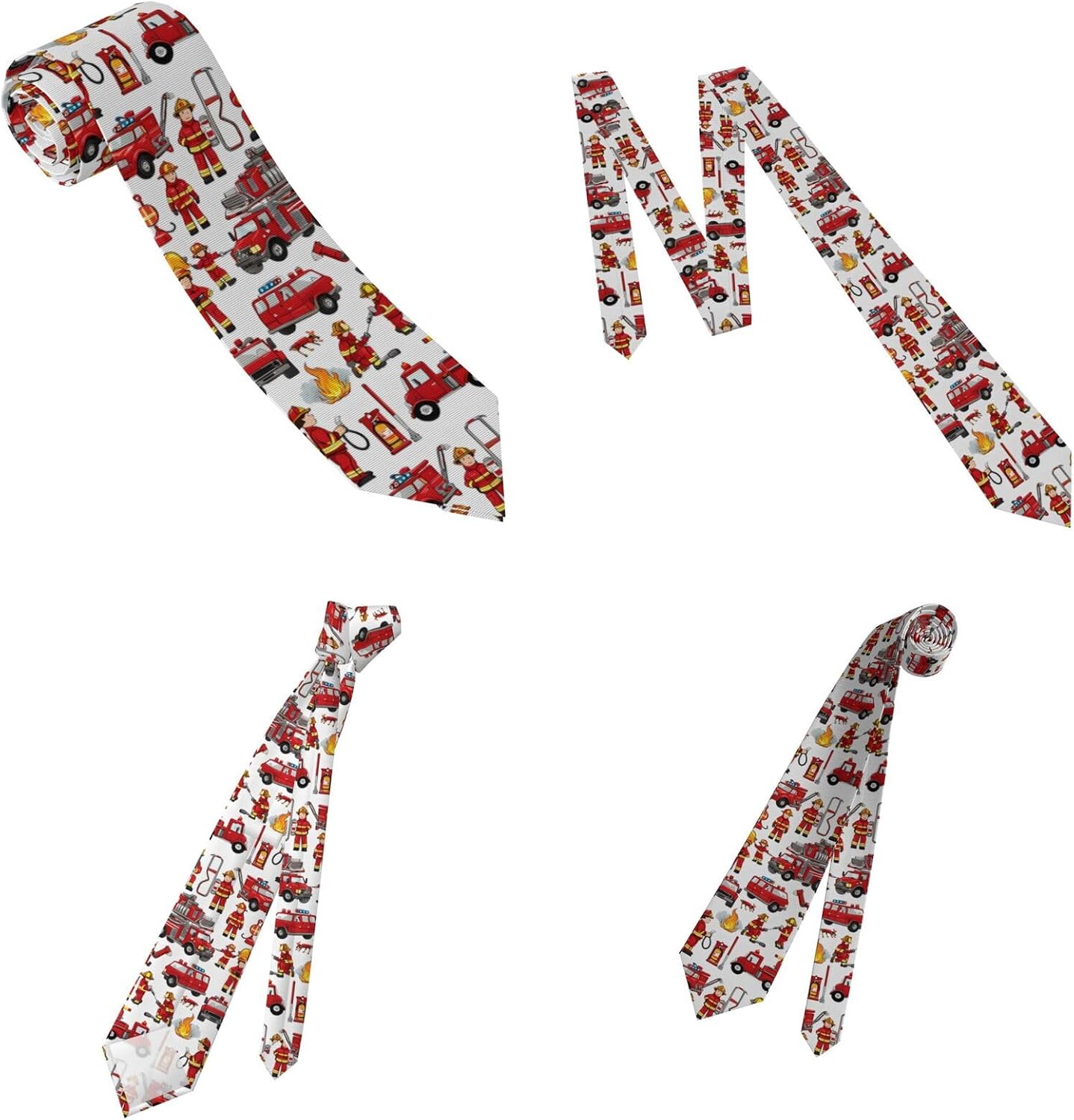 Little Boys And Girls In Firefightersprinted Suit, Fashionable Tie, Workplace Groom, Business Casual Versatile Temperament, Exquisite And Low-Key Texture
