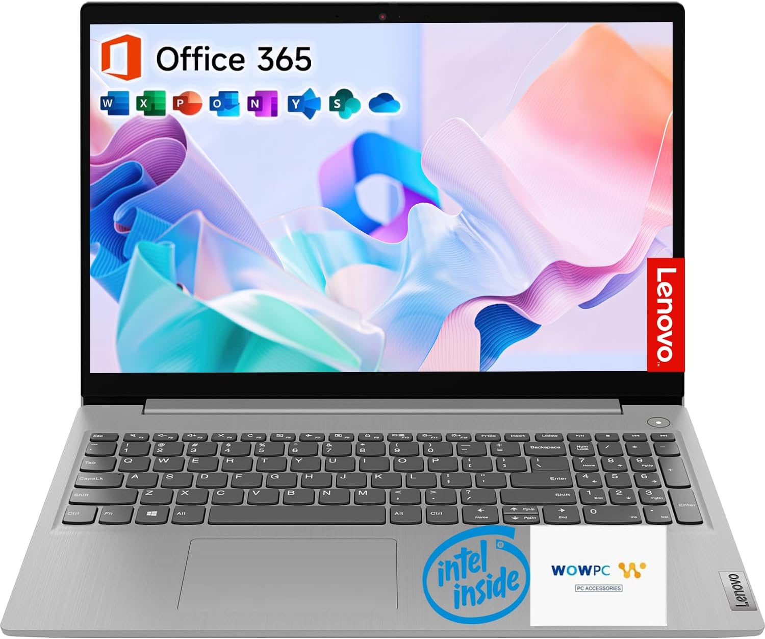 Lenovo 15.6" IdeaPad Laptop with Microsoft 365 • 8GB RAM • 128GB eMMC • Wi-Fi 6 • USB-C • Intel Core CPU • Windows 11 • 1TB Cloud Storage • Long Battery • w/WOWPC Recovery USB