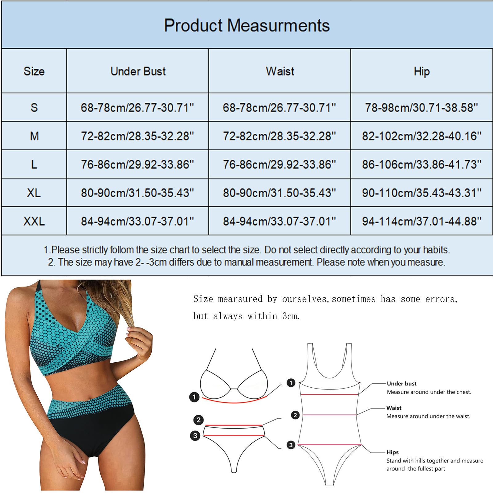 Zestawy bikini dla kobiet Wysoka talia Seksowny dwuczęściowy strój kąpielowy Push Up Zestaw retro z marszczonym nadrukiem