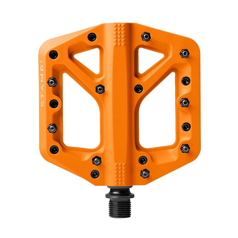 Pedais Plataforma para MTB Crankbrothers Stamp 1 V2 em Material Composto, Laranja, Tamanho Small