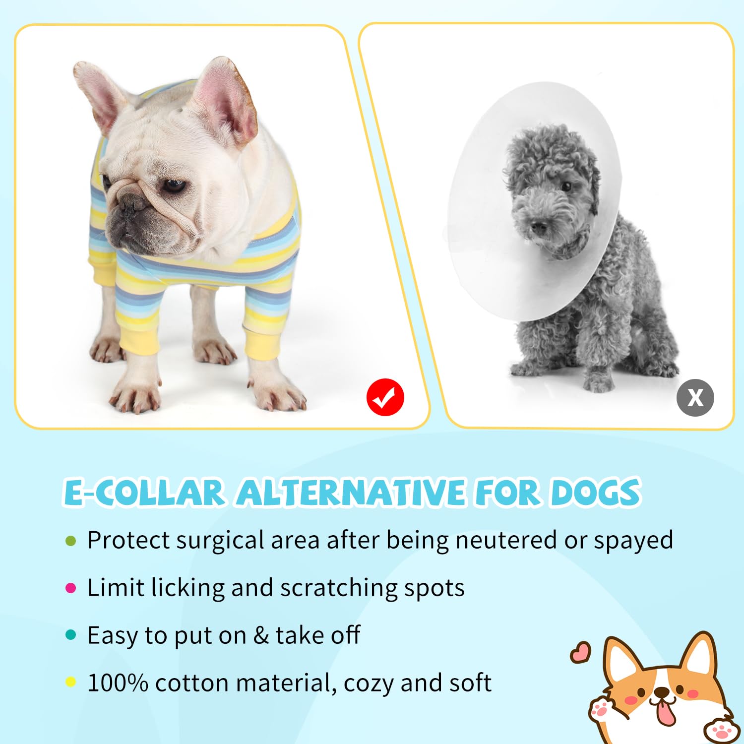 Amazon.co.jp: Pawcomon 犬 ワンジー 術後回復スーツ ペット