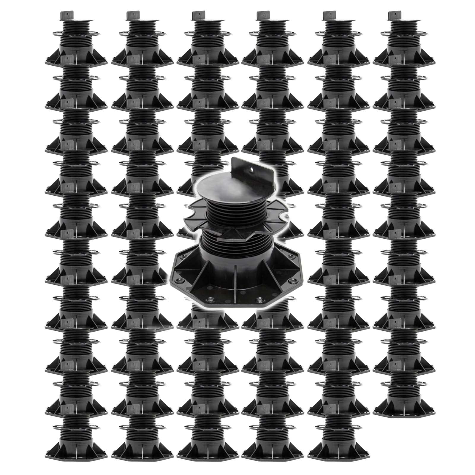 XPOtool Juego de 60 bases regulables para terraza carga máxima 2700kg ajustable en altura 60-128mm