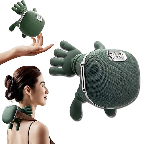 Almohada masajeadora de cuello, masajeador de cuello, con ajuste de 3 velocidades, almohada de masaje eléctrica, para mujeres y hombres (1 juego)