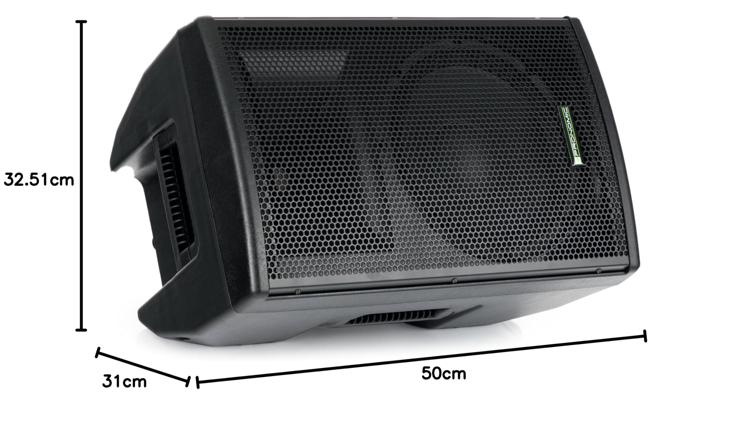 Pronomic E-210 MA Stereo Set - 2 aktive 2-Wege Boxen - Leistung: 2X 100 Watt (RMS) - 10" Woofer + 1,0" Kompressions-Treiber - Bluetooth-Empfänger und MP3-Player mit USB/SD - Monitorschräge