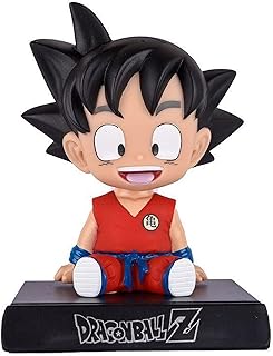Goku Phone Bracket, Car Dashboard Decorative，Goku Shaking Head Car Decoration，Mobile Holder，Dragon Ball Shaking Head Doll Office Home Relaxing Toy Gifts (Goku Red)