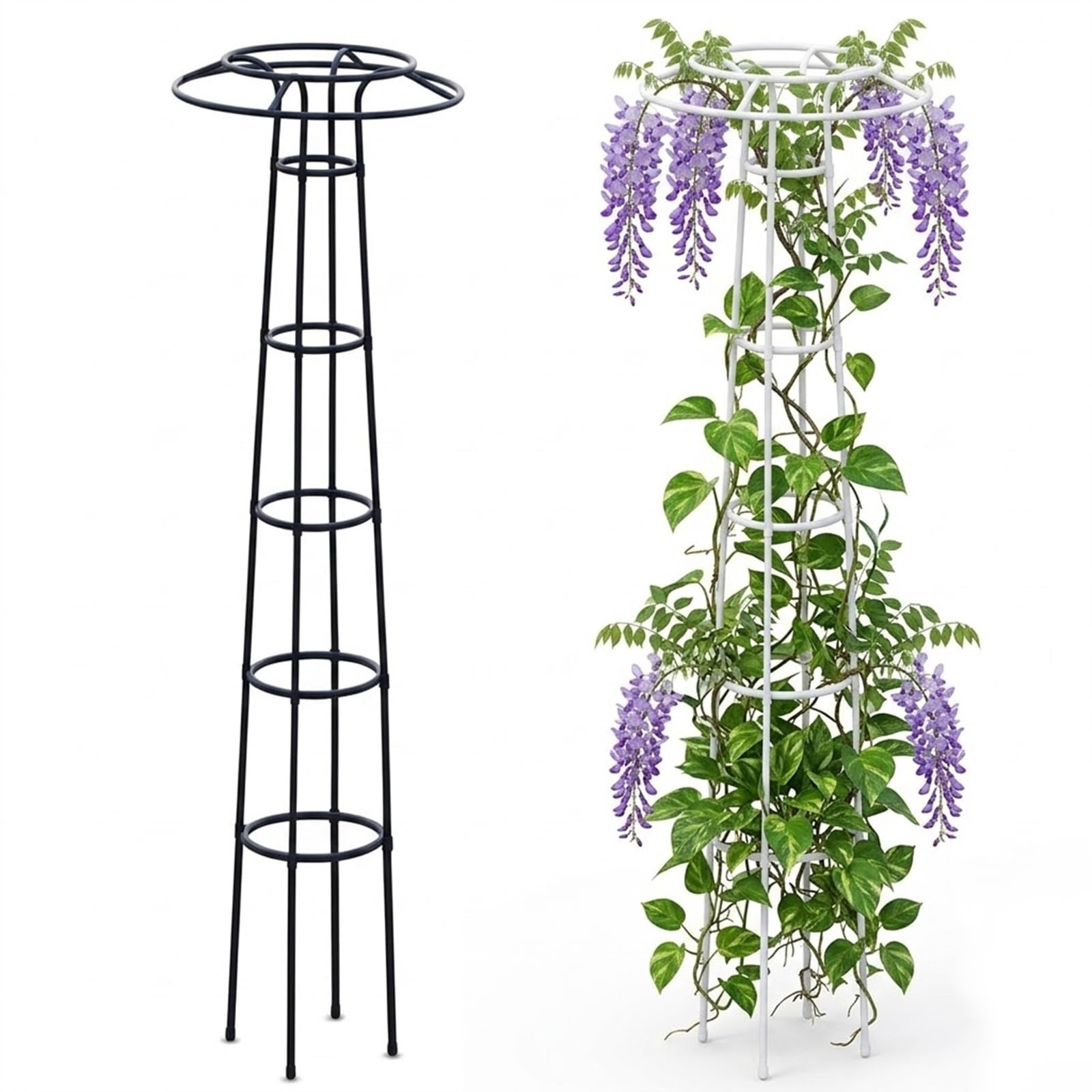 1er Set Pfingstrosen Rankgitter, für Kletterpflanzen,Pflanzenstütze,für Clematis, Gemüse im Topf oder Beet, Innen- und Außenbereich(Black,40cmx225cm)