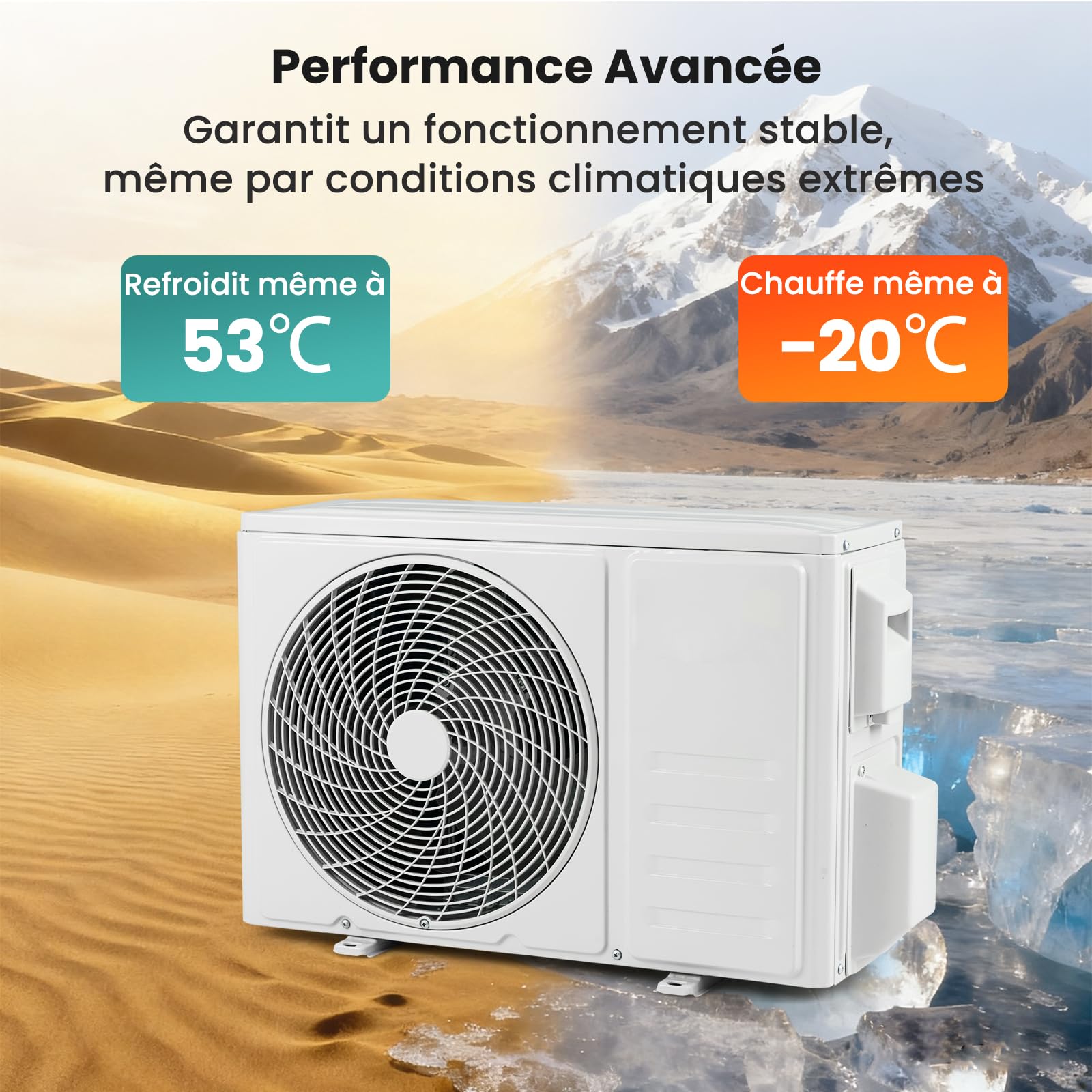 RELAX4LIFE Climatiseur Mural Reversible 12000 BTU | Clim Reversible Prêt à Poser | Pompe à Chaleur | Système Inverter Eco | Climatisation Split Silencieuse | 7 Modes 8 Vitesses | Tout Inclus