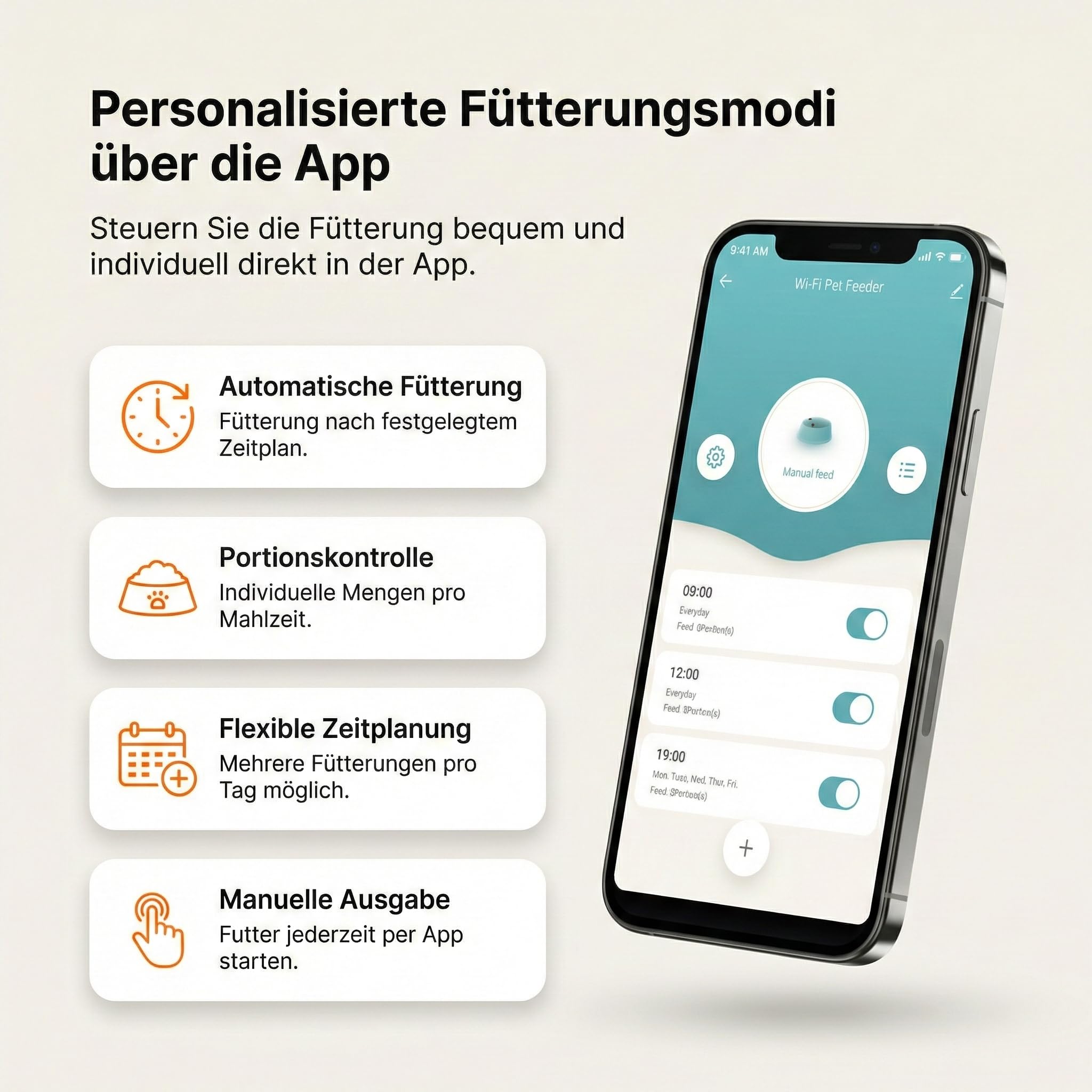 Futterautomat Katze - Edelstahl napf - 6 Liter - mit APP Steuerung - Automatischer Futterspender für Trockenfutter - Design für Katzen & Hunde - Schwarz - Zedar A600